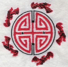 Chinese Five Fortunes Surround Longevity